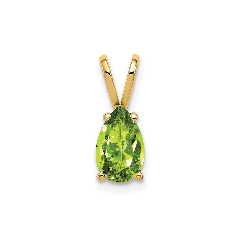 14k 8x5mm Pear Peridot Checker pendant - Seattle Gold Grillz