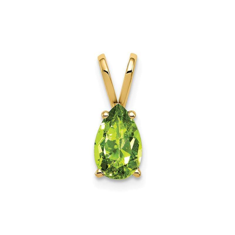 14k 8x5mm Pear Peridot pendant - Seattle Gold Grillz
