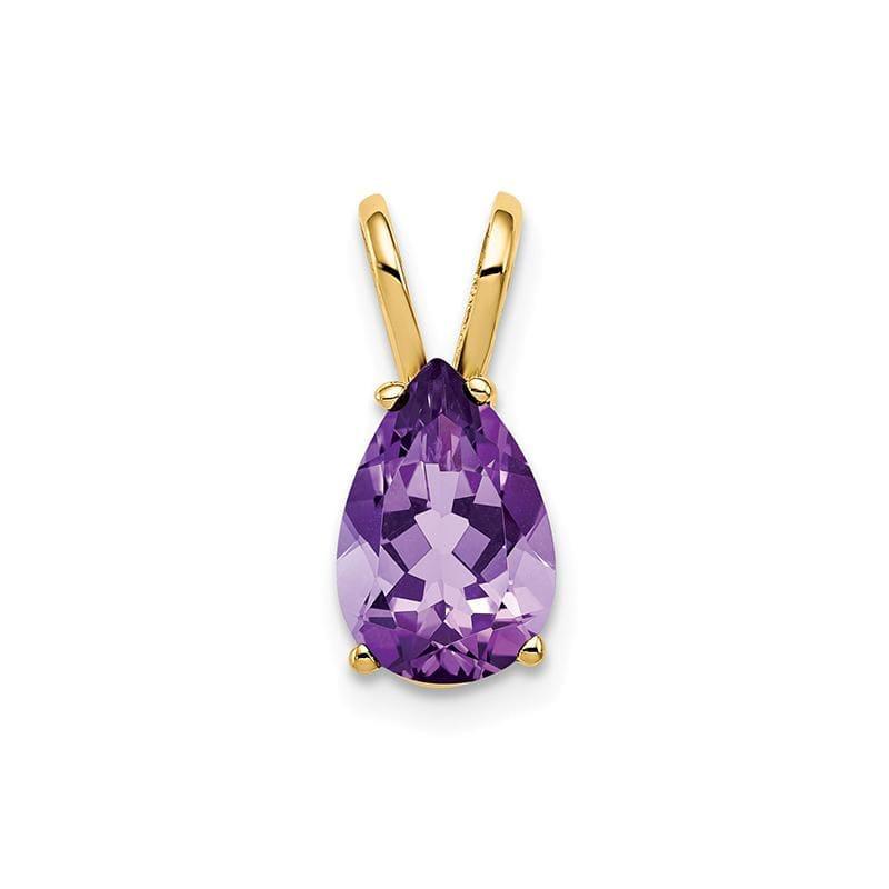 14k 9x6mm Pear Amethyst pendant - Seattle Gold Grillz