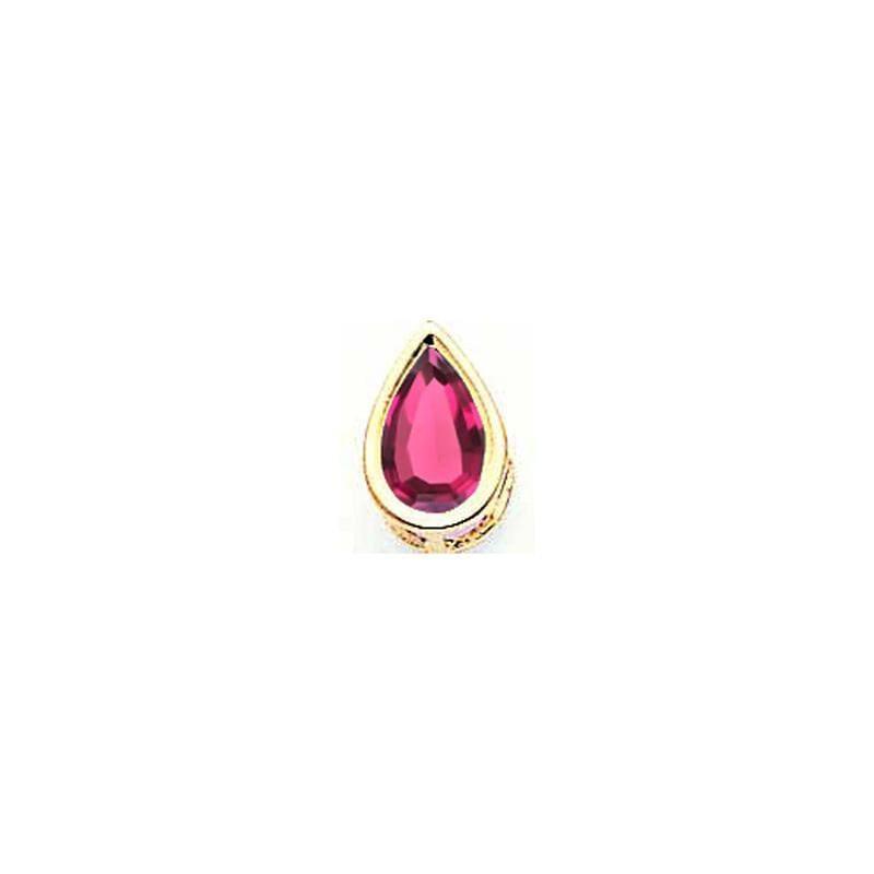 14k 9x6mm Pear Rhodolite Garnet bezel pendant - Seattle Gold Grillz
