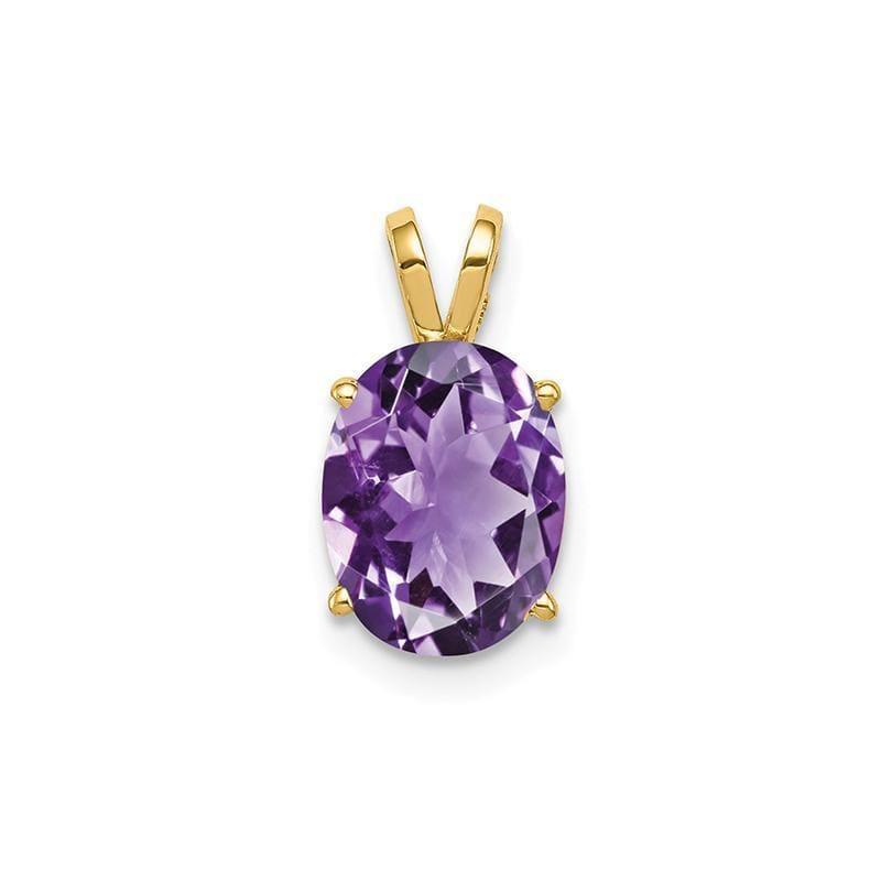 14k 9x7mm Oval Amethyst pendant - Seattle Gold Grillz