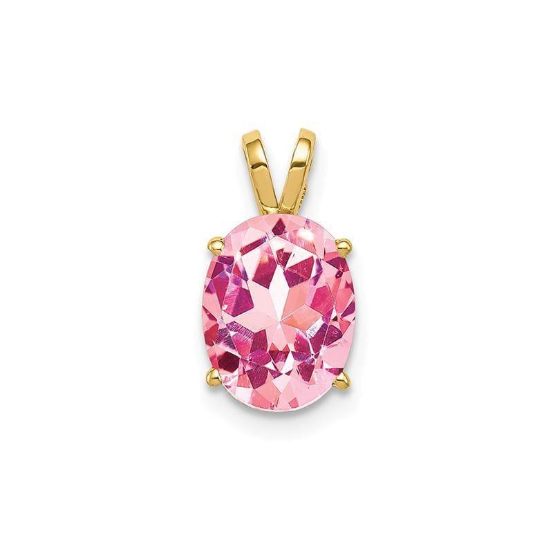 14k 9x7mm Oval Pink Tourmaline pendant - Seattle Gold Grillz
