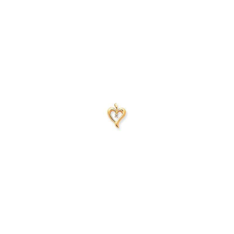 14k A Diamond heart pendant - Seattle Gold Grillz