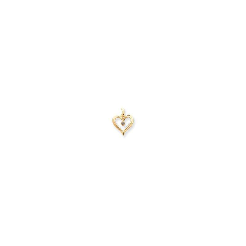 14k AA Diamond Heart Pendant - Seattle Gold Grillz