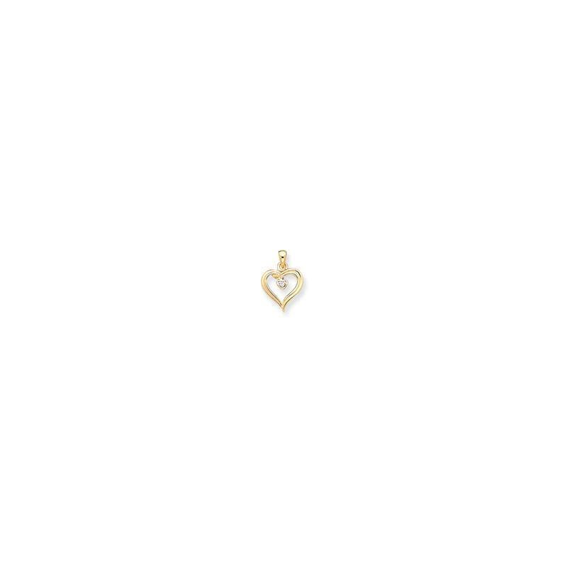 14k AA Diamond heart pendant - Seattle Gold Grillz