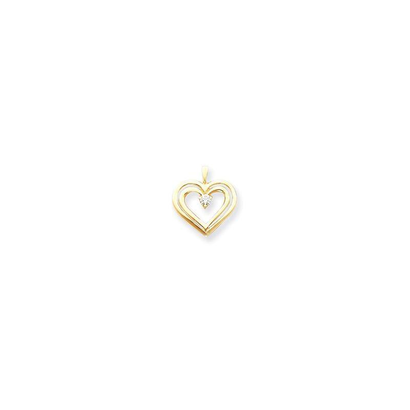 14k AAA Diamond heart pendant - Seattle Gold Grillz