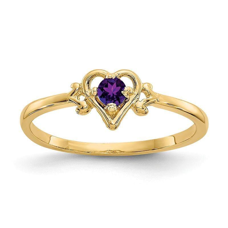 14K Amethyst Birthstone Heart Ring - Seattle Gold Grillz