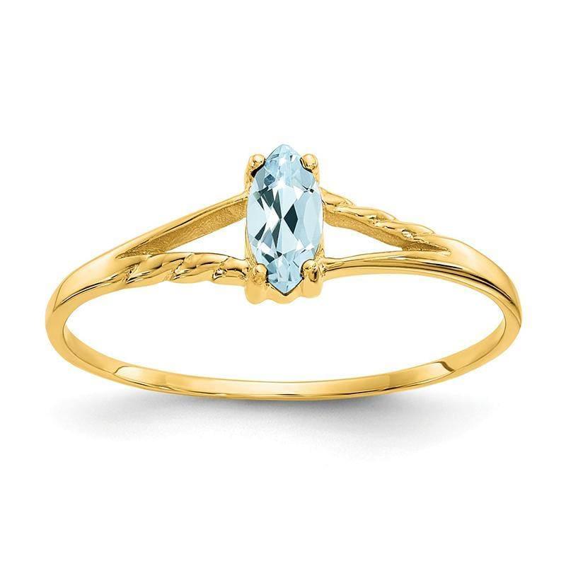 14k Aquamarine Birthstone Ring - Seattle Gold Grillz