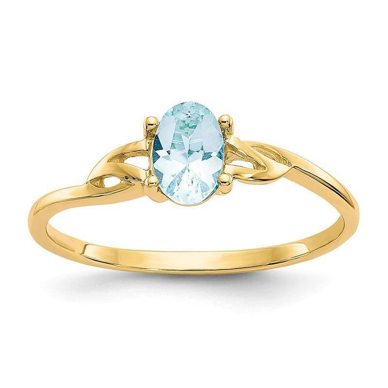 14k Aquamarine Birthstone Ring - Seattle Gold Grillz
