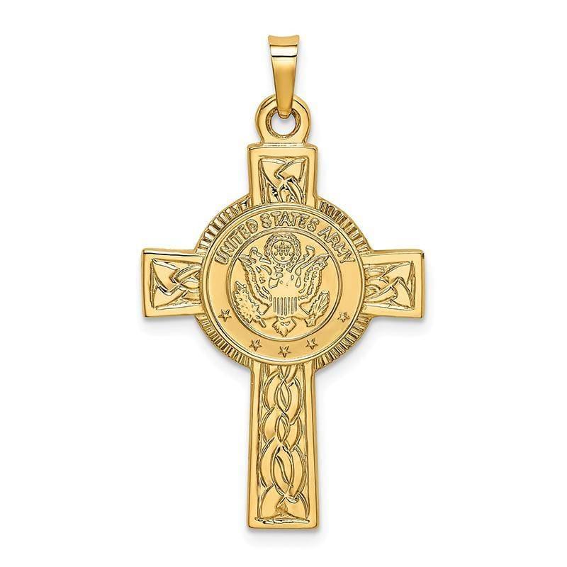 14k Army Insignia Cross Pendant - Seattle Gold Grillz
