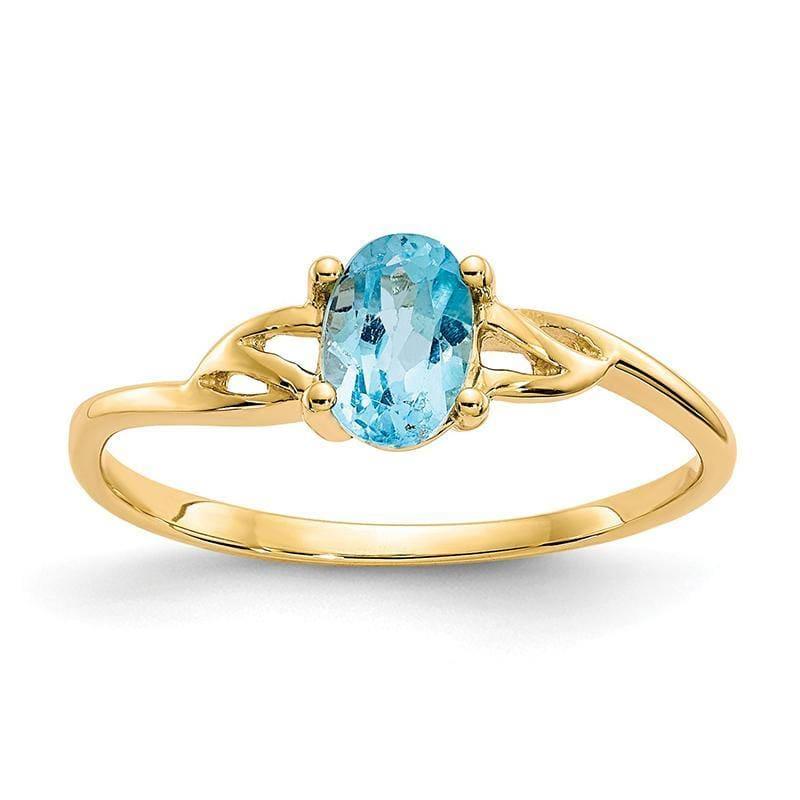14k Blue Topaz Birthstone Ring - Seattle Gold Grillz