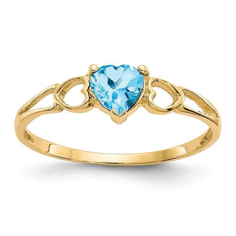 14k Blue Topaz Birthstone Ring - Seattle Gold Grillz
