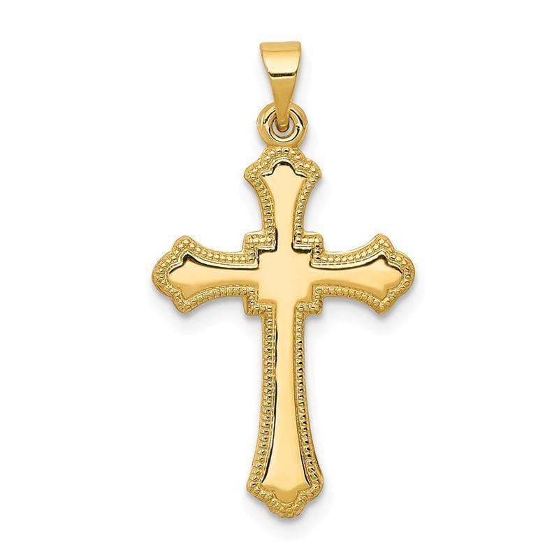 14k Budded Cross Pendant - Seattle Gold Grillz