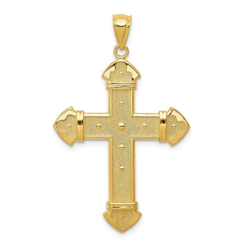 14k Budded Cross Pendant. Weight: 2.45, Length: 42, Width: 26 - Seattle Gold Grillz