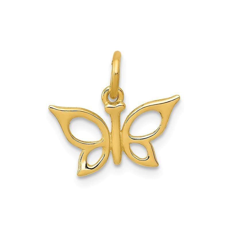 14k Butterfly Charm | Weight: 0.44grams, Length: 13mm, Width: 13mm - Seattle Gold Grillz