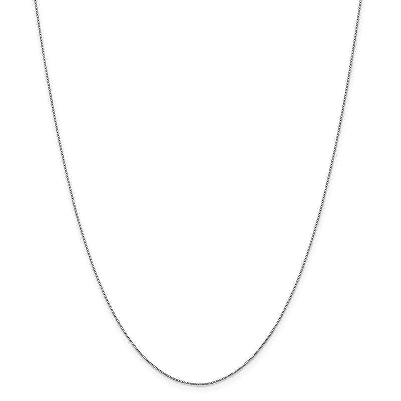 14k Carded White Gold 0.5mm Box Chain - Seattle Gold Grillz