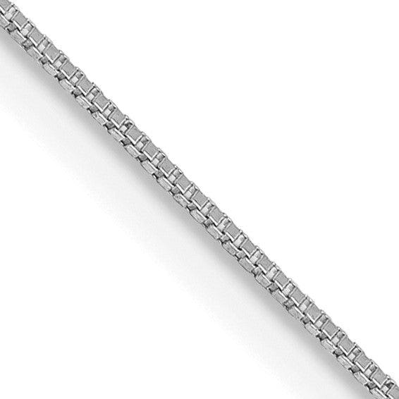 14k Carded White Gold 0.5mm Box Chain - Seattle Gold Grillz