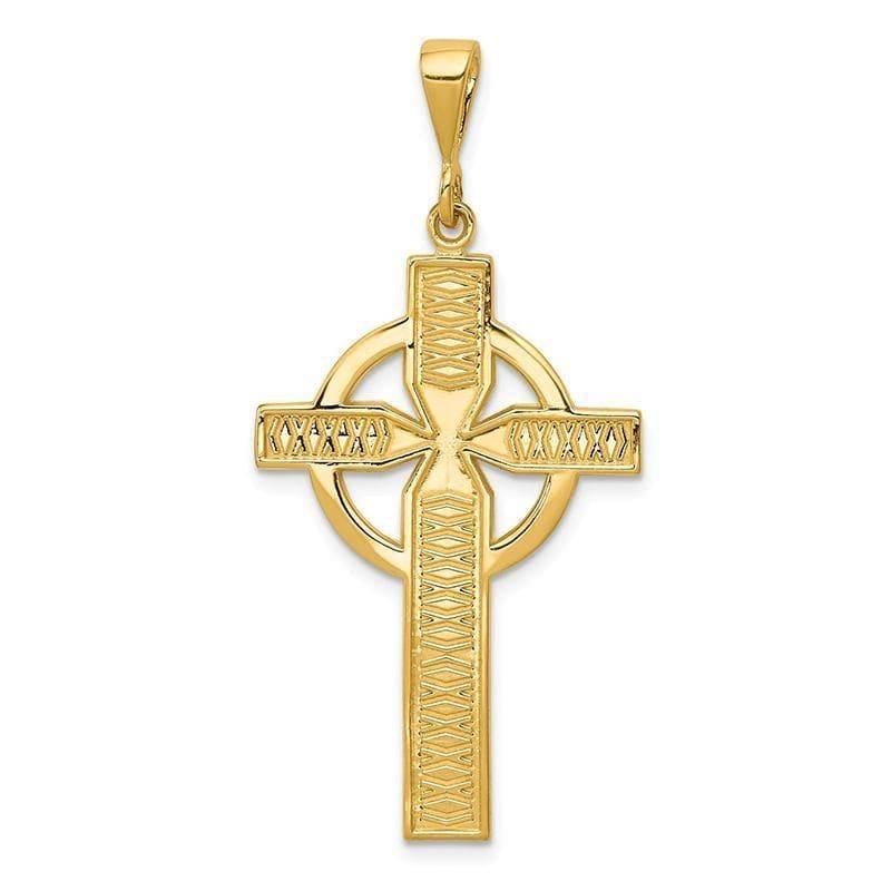 14k Celtic Cross Pendant. Weight: 2.22, Length: 46, Width: 21 - Seattle Gold Grillz
