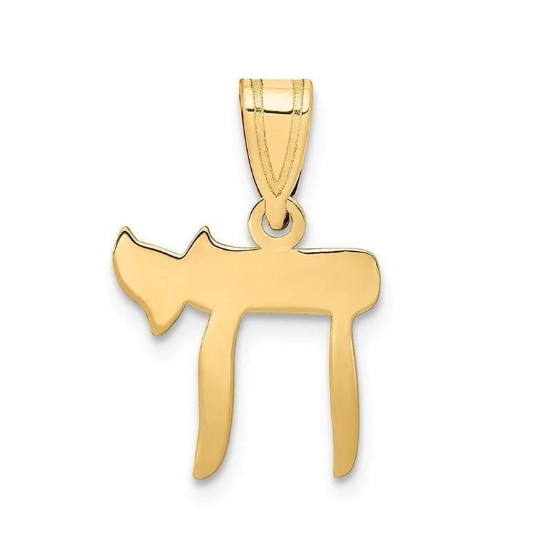 14k Chai Pendant. Weight: 0.4, Length: 18, Width: 12 - Seattle Gold Grillz