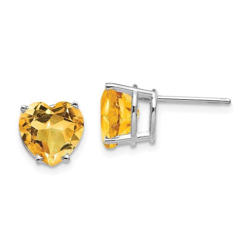 14k Citrine heart stud earring - Seattle Gold Grillz