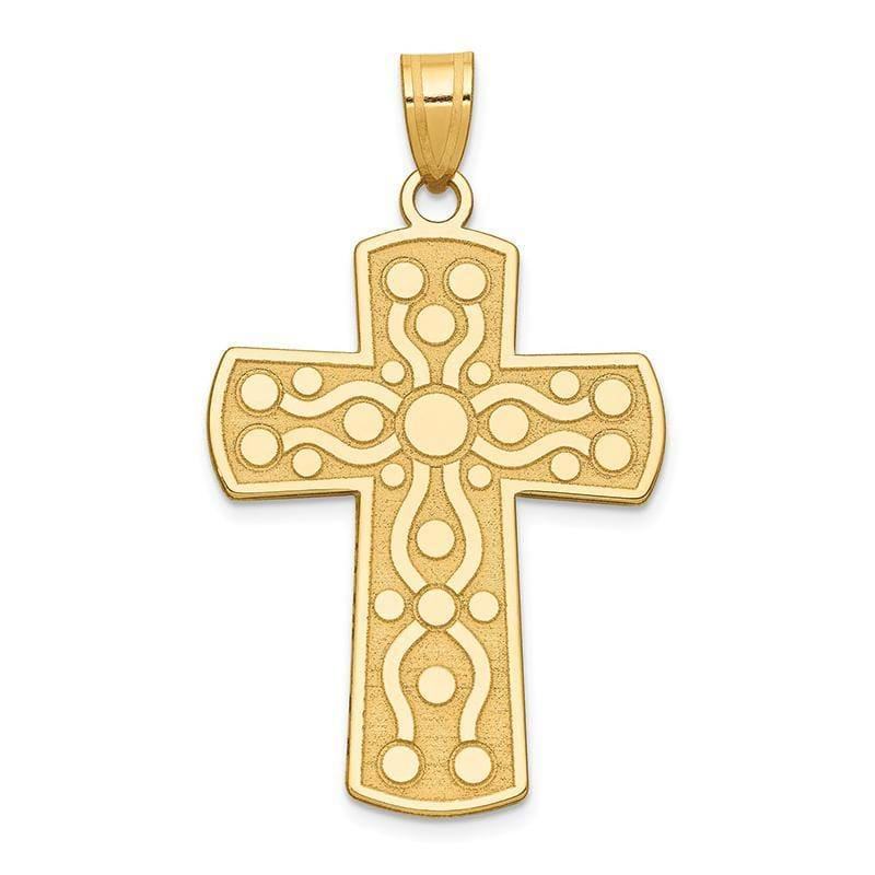 14k Cross w-Serenity Prayer Pendant. Weight: 4.04, Length: 37, Width: 24 - Seattle Gold Grillz