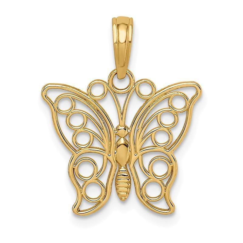 14K Cut-out Butterfly Large Pendant - Seattle Gold Grillz