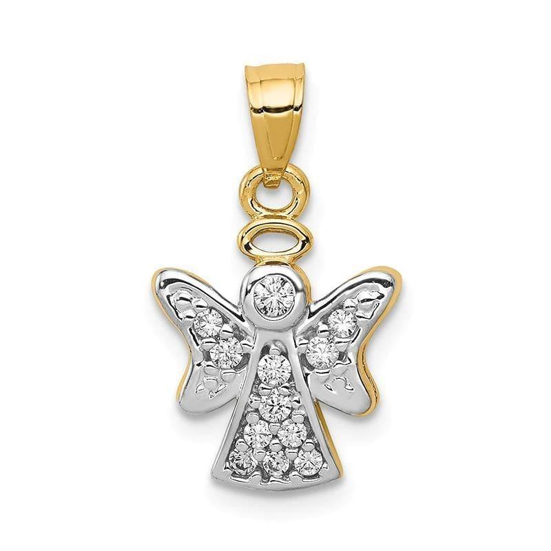 14k CZ Angel Pendant - Seattle Gold Grillz