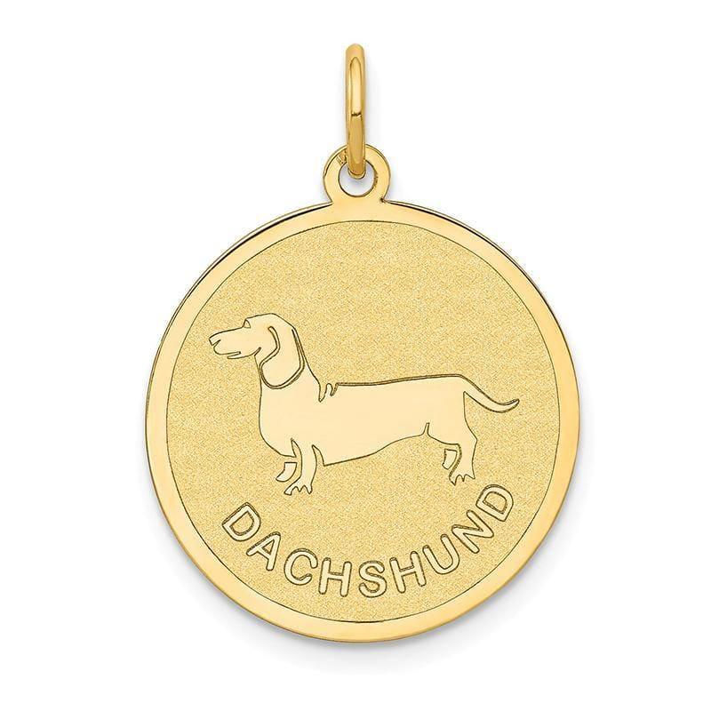 14k Dachshund Disc Charm - Seattle Gold Grillz