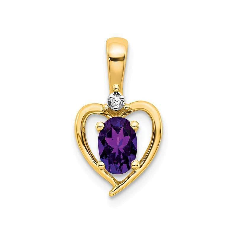 14K Diamond & Amethyst Pendant - Seattle Gold Grillz