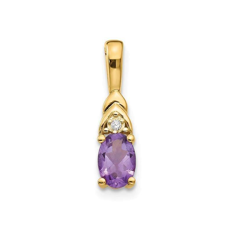 14K Diamond & Amethyst Pendant - Seattle Gold Grillz