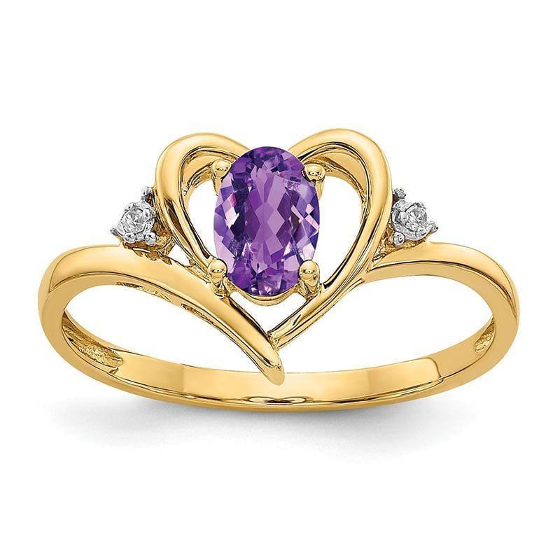 14K Diamond & Amethyst Ring - Seattle Gold Grillz