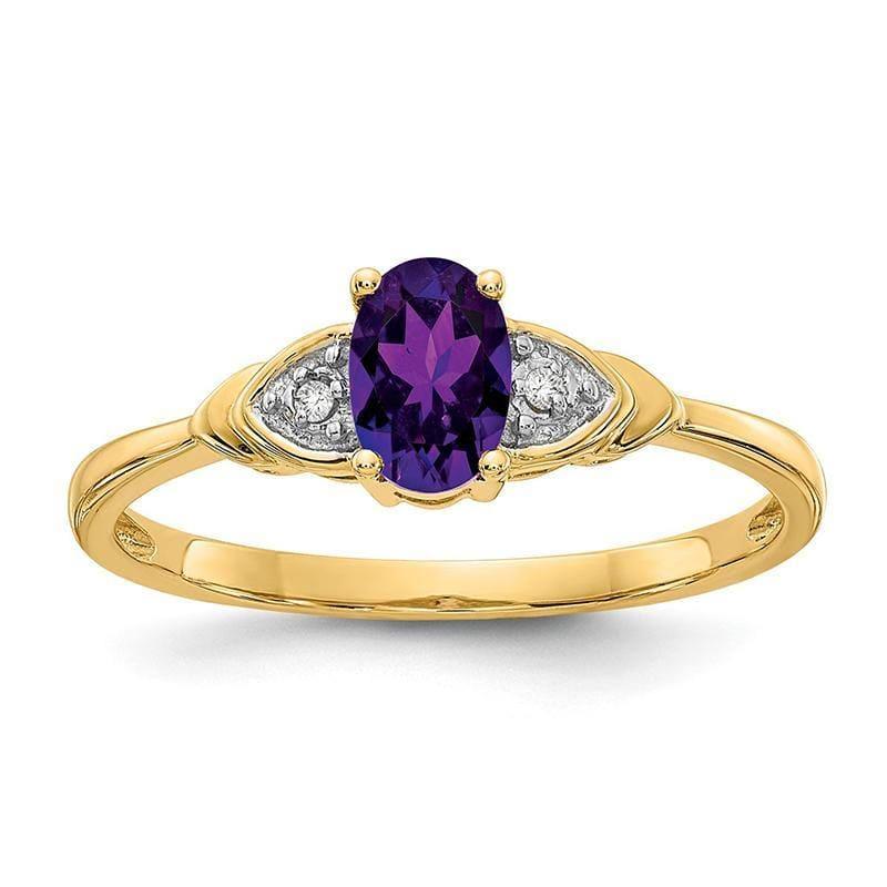 14K Diamond & Amethyst Ring - Seattle Gold Grillz