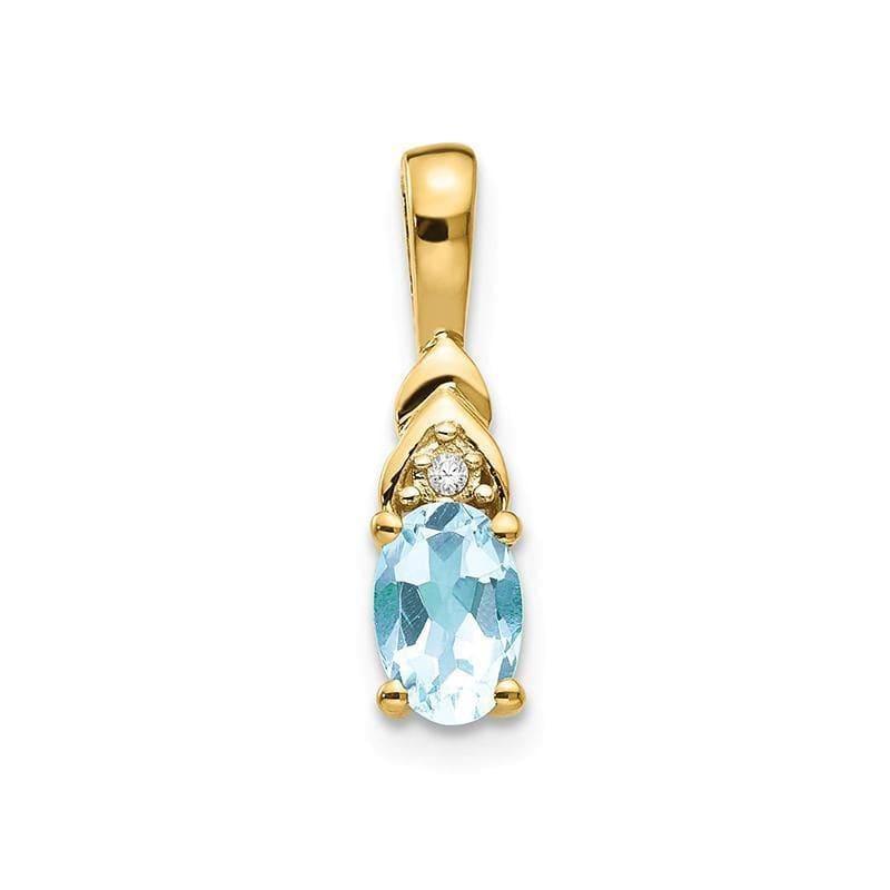 14K Diamond & Aquamarine Pendant - Seattle Gold Grillz