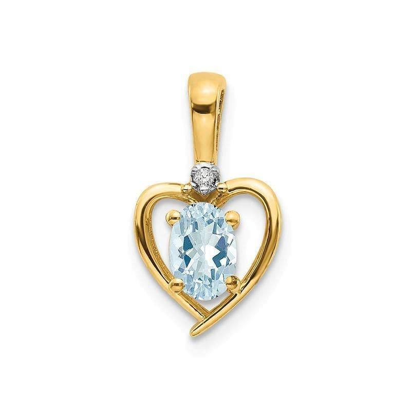 14K Diamond & Aquamarine Pendant - Seattle Gold Grillz