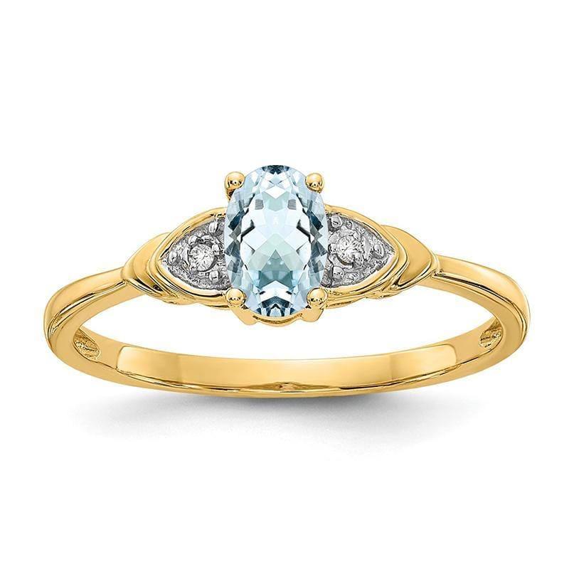 14K Diamond & Aquamarine Ring - Seattle Gold Grillz