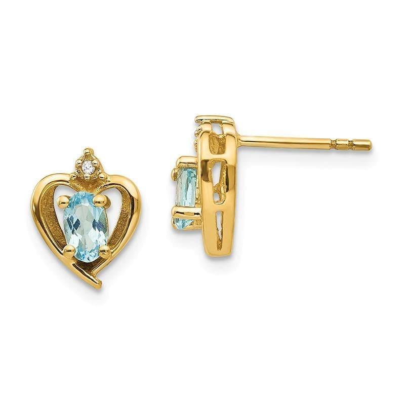 14K Diamond & Blue Topaz Earrings - Seattle Gold Grillz