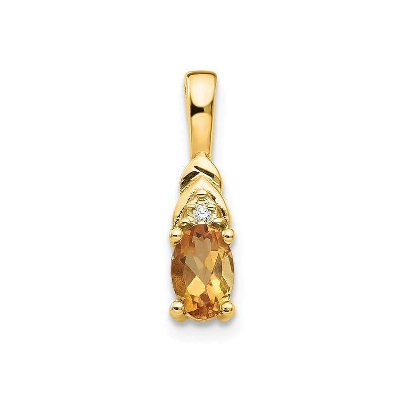 14K Diamond & Citrine Pendant - Seattle Gold Grillz