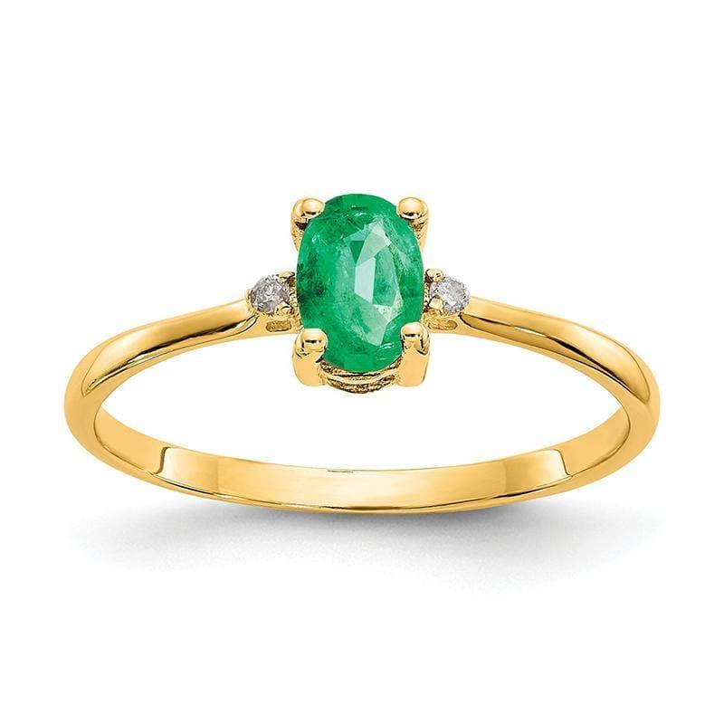 14k Diamond & Emerald Birthstone Ring - Seattle Gold Grillz