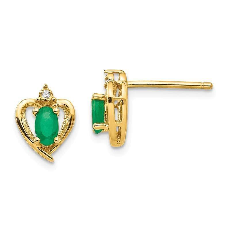 14K Diamond & Emerald Earrings - Seattle Gold Grillz