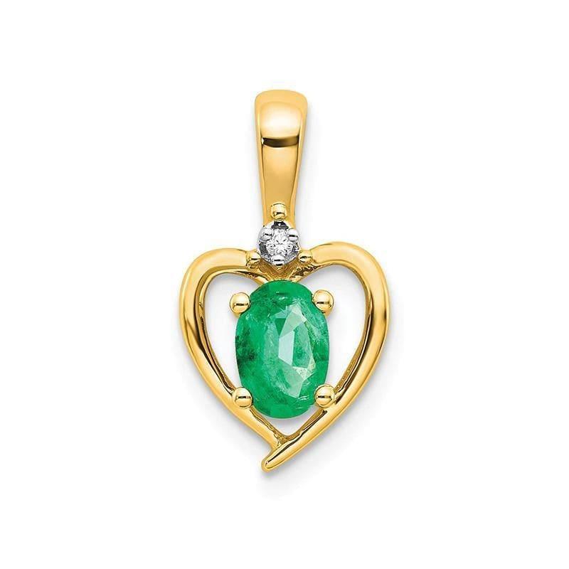 14K Diamond & Emerald Pendant - Seattle Gold Grillz