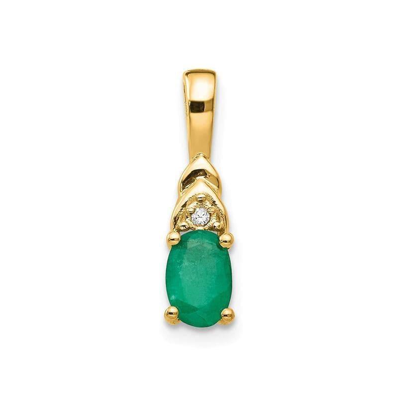 14K Diamond & Emerald Pendant - Seattle Gold Grillz