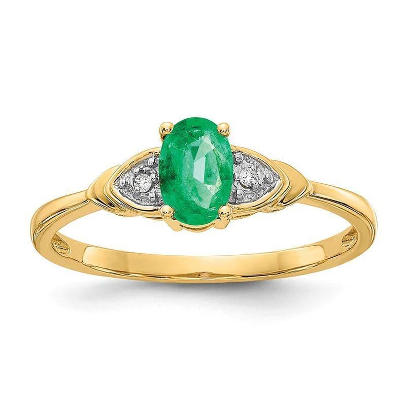14K Diamond & Emerald Ring - Seattle Gold Grillz