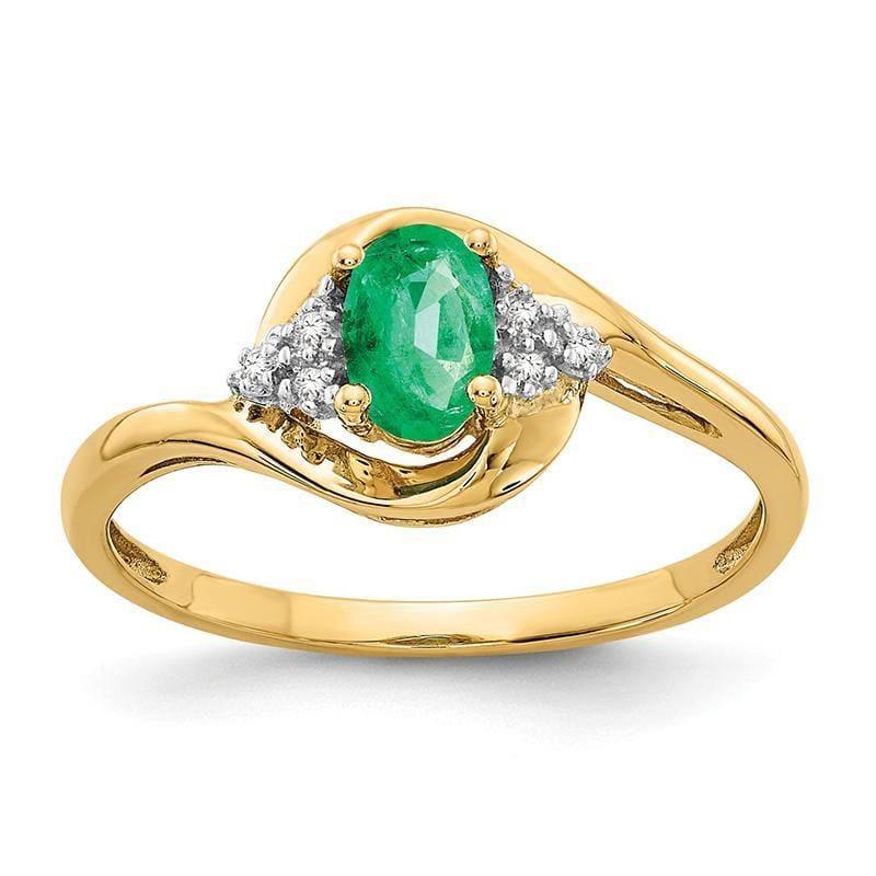 14K Diamond & Emerald Ring - Seattle Gold Grillz