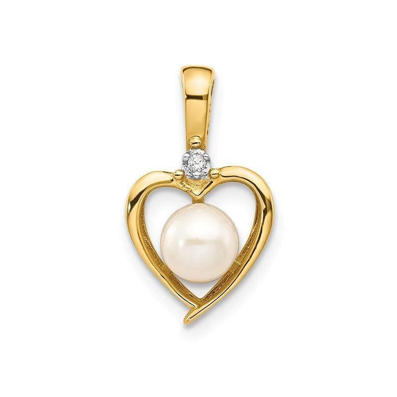 14K Diamond & FW Cultured Pearl Pendant - Seattle Gold Grillz