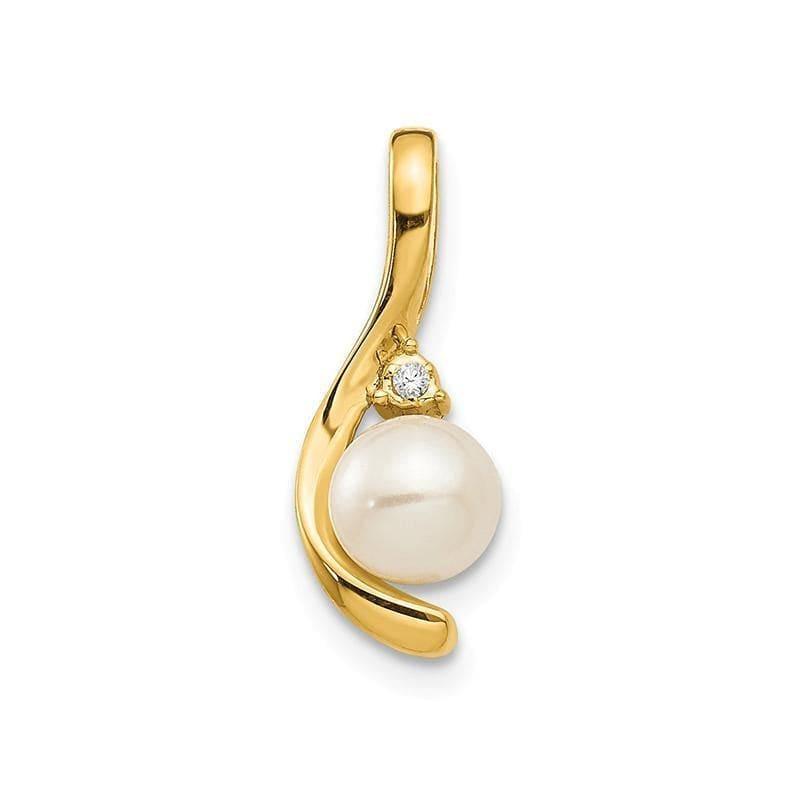 14K Diamond & FW Cultured Pearl Pendant - Seattle Gold Grillz