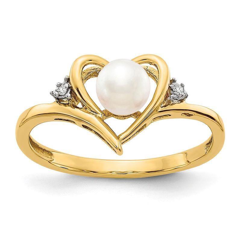 14K Diamond & FW Cultured Pearl Ring - Seattle Gold Grillz
