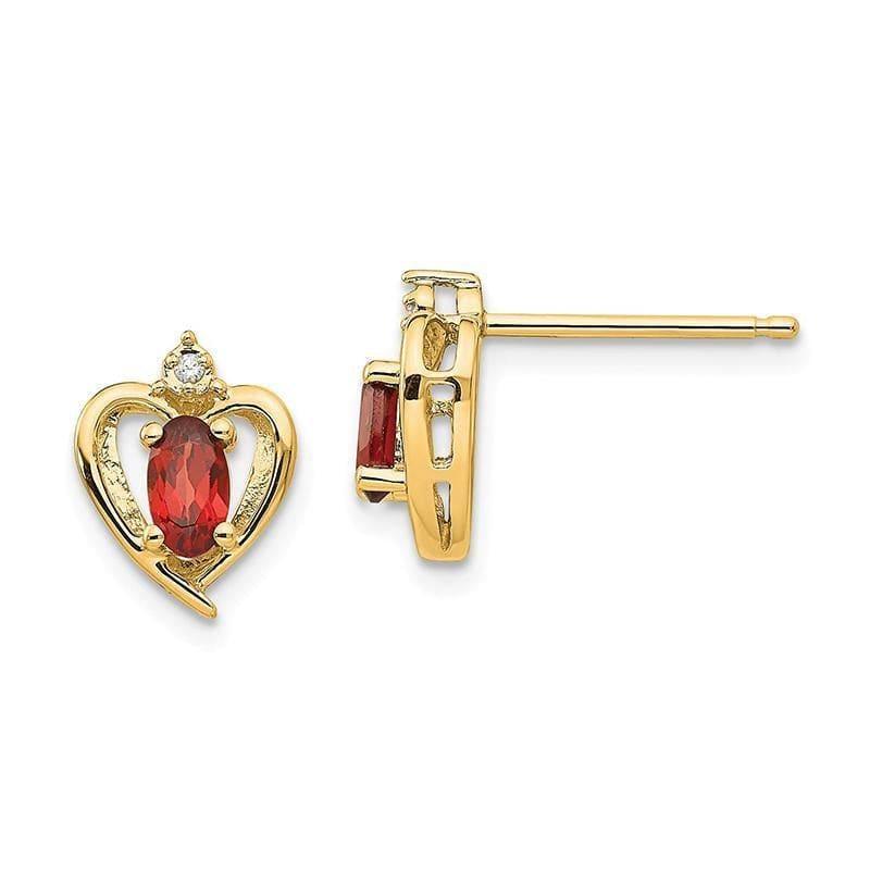 14K Diamond & Garnet Earrings - Seattle Gold Grillz