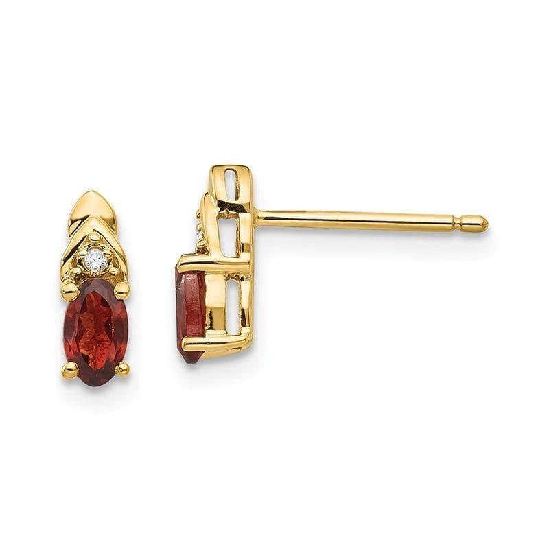 14K Diamond & Garnet Earrings - Seattle Gold Grillz