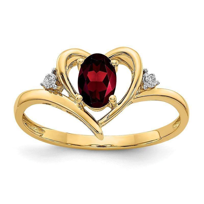 14K Diamond & Garnet Ring - Seattle Gold Grillz