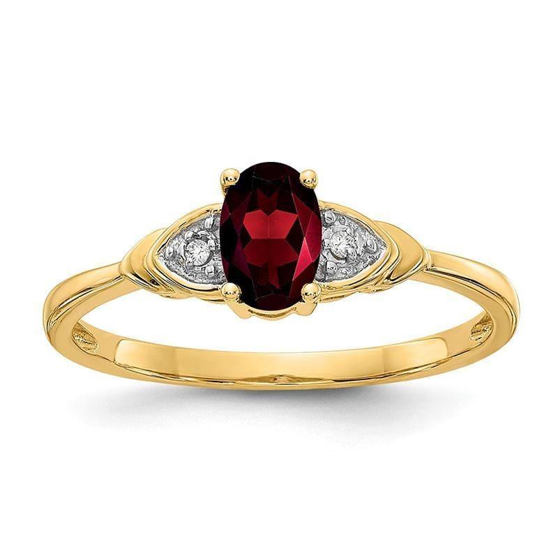 14K Diamond & Garnet Ring - Seattle Gold Grillz